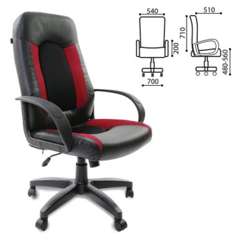 Кресло офисное BRABIX Strike EX-525 (черно-красный) в Верх-Туле - verh-tula.mebel54.com | фото