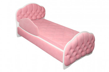Кровать 160 Гармония 36 Светло-розовый (мягкий бортик) в Верх-Туле - verh-tula.mebel54.com | фото