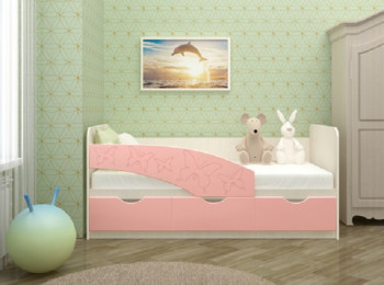 Кровать Бабочки 1,6м (Розовый металлик) в Верх-Туле - verh-tula.mebel54.com | фото