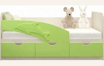 Кровать детская 1,8м Дельфин (Салатовый металлик) в Верх-Туле - verh-tula.mebel54.com | фото