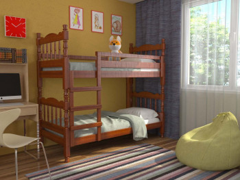 Кровать двухъярусная Соня из массива сосны 800*1890 Орех в Верх-Туле - verh-tula.mebel54.com | фото