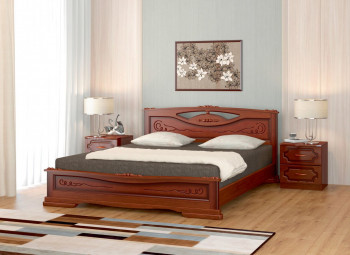 Кровать Карина-7 из массива сосны 1400*2000 Орех в Верх-Туле - verh-tula.mebel54.com | фото