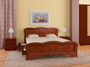 Кровать Карина-8 с ящиками из массива сосны 1600*2000 Орех в Верх-Туле - verh-tula.mebel54.com | фото