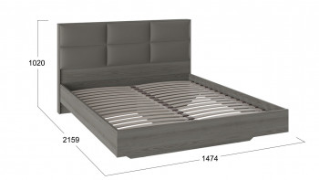 Кровать «Либерти» с мягким изголовьем и подъемным механизмом Хадсон/Ткань Грей/1400 в Верх-Туле - verh-tula.mebel54.com | фото