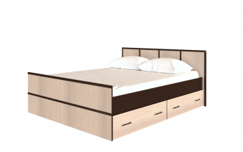 Кровать Сакура с настилом и ящиками 1,4 (Венге/Лоредо) в Верх-Туле - verh-tula.mebel54.com | фото