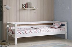 Кровать Соня Вариант 2 с задней защитой Белый полупрозрачный в Верх-Туле - verh-tula.mebel54.com | фото