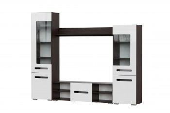 Мебель для гостиной МГС 6 (Исполнение 1/Венге/Белый глянец) в Верх-Туле - verh-tula.mebel54.com | фото