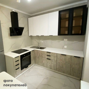Модульная кухня Норд 1,6 м (Софт даймонд/Камень беж/Белый) в Верх-Туле - verh-tula.mebel54.com | фото