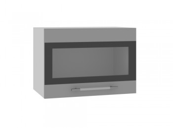Ройс ПГСФ 500 Шкаф верхний горизонтальный со стеклом с фотопечатью (Графит софт/корпус Серый) в Верх-Туле - verh-tula.mebel54.com | фото