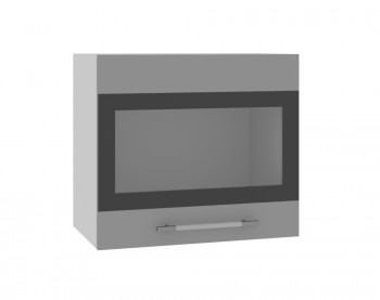 Ройс ВПГСФ 500 Шкаф верхний горизонтальный со стеклом с фотопечатью высокий (Графит софт/корпус Серый) в Верх-Туле - verh-tula.mebel54.com | фото