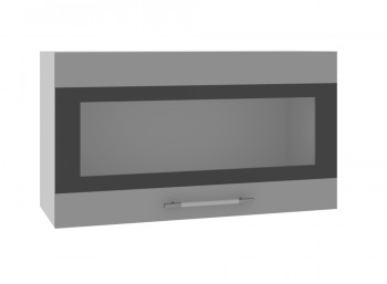 Ройс ВПГСФ 800 Шкаф верхний горизонтальный со стеклом с фотопечатью высокий (Графит софт/корпус Серый) в Верх-Туле - verh-tula.mebel54.com | фото