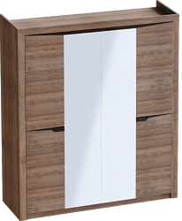 Шкаф четырехдверный Соренто с комплектом полок (3 шт)Дуб стирлинг/Кофе структурный матовый в Верх-Туле - verh-tula.mebel54.com | фото