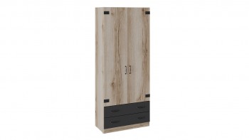 Шкаф для одежды комбинированный «Окланд» (Фон Черный/Дуб Делано) в Верх-Туле - verh-tula.mebel54.com | фото