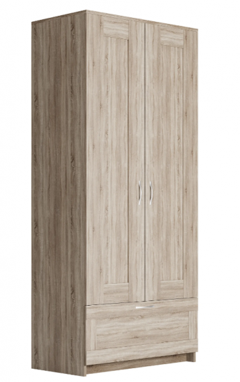 Шкаф двухдверный Сириус с 1 ящиком дуб сонома в Верх-Туле - verh-tula.mebel54.com | фото
