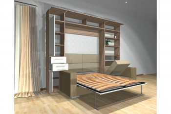 Шкаф-кровать с диваном Каролина в Верх-Туле - verh-tula.mebel54.com | фото