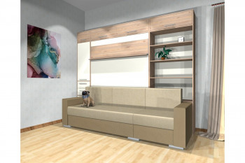 Шкаф-кровать с диваном Каролина в Верх-Туле - verh-tula.mebel54.com | фото