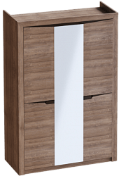 Шкаф трехдверный Соренто Дуб стирлинг/Кофе структурный матовый в Верх-Туле - verh-tula.mebel54.com | фото